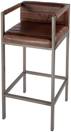 Butler Specialty Company Dennis 31 in. Seat Height Leather Accent Stool in Brown