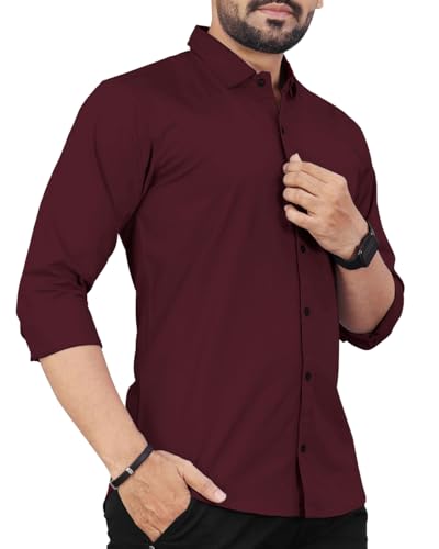 Image of Men's Cotton Full Sleeve Shirt | Regular Fit Casual & Formal Wear with Patch Pocket