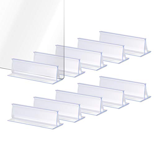Lenink 20Pcs Self Adhesive Sneeze Guard Holders, Plexiglass Holder Plexiglass Stand for 0.1 to 5mm Thick Fasten Acrylic Panels Plexiglass Sheets