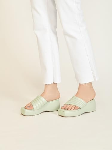 Image of TRYME Platform Heels Sandals Light Weight Comfortable & Trendy Wedges Heels for Girls & Women