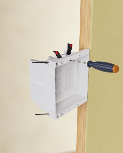 Image of 2-Gang Recessed Outlet Box, Recessed Electrical Box for Wall Mount TV | TVBU505-1 Gfci Wall Plug Outlet Mounting Box with USB for New Construction&Retrofit Projects