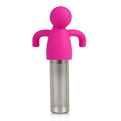 Tea Infuser For Loose Tea Cute Tea Strainer For Women Stainless Steel Tea Steeper With Fine Mesh, Tea Filter With Silicone Lid, Rose Red #TOP18