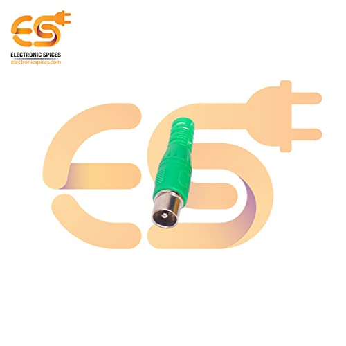 Image of Electronic Spices Green color RCA Male plugs solder audio connectors Electronic Cables pack of 5pcs