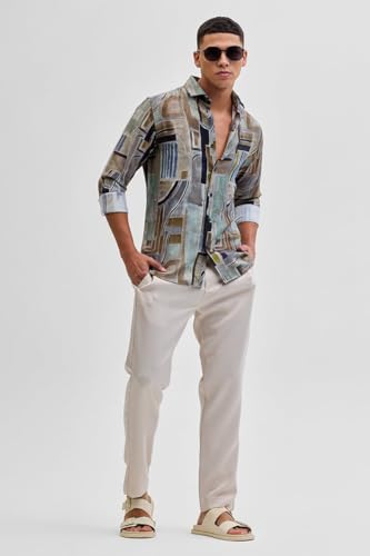 Image of SNITCH Casual Wear Full Sleeve Textured Abstract Shirt