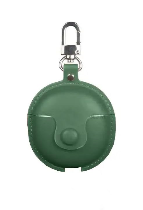 Image of AJM 360 Protection Shockproof Design Leather Case Compatible with Oppo Enco Buds 2 (Dark Green)