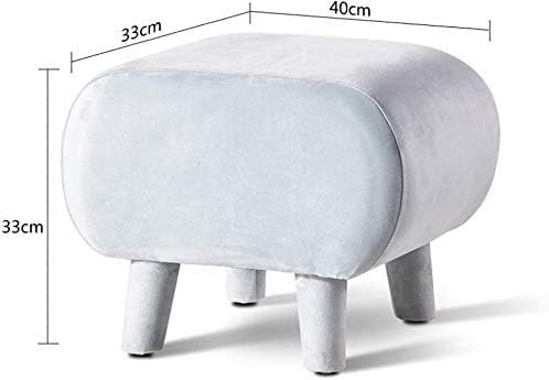 Poufs tabourets repose-pieds en bois gris 40x33x33 cm - 2