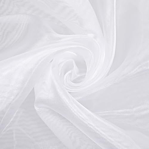 Tela de organza blanca 2x1.5 m, perno transparente para novia, seda ancha para bodas, fiestas, despedidas, tutú
