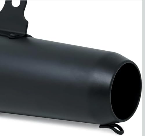 Image of Stainless Steel Motorcycle Exhaust Silencer Muffler | Slip-On Bike Exhaust with Deep Sporty Sound | Rust Resistant | High Flow Performance Exhausts Canister for Street Bikes, Sports (Black, Pack of 1)