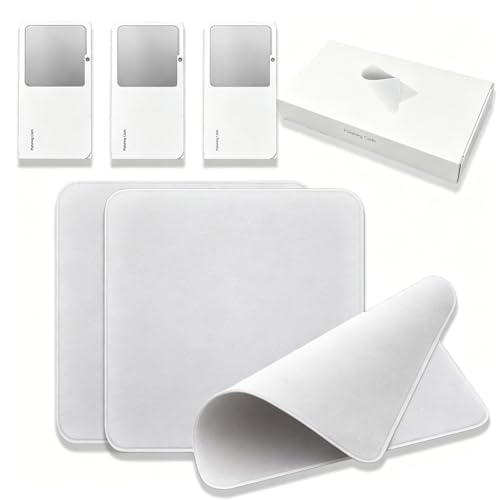 3-Pack Premium Double-Layer Polishing Cloth for Apple Devices & Screens Thick Microfiber Cleaner for Nano-Texture Glass MacBook iPad Monitors - Individually Boxed