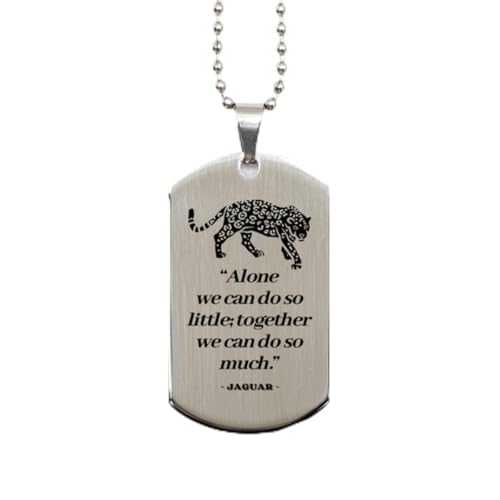 Jaguar Silver Dog Tag, Spirit Animal symbolizes the POWER, Jaguar Totem,