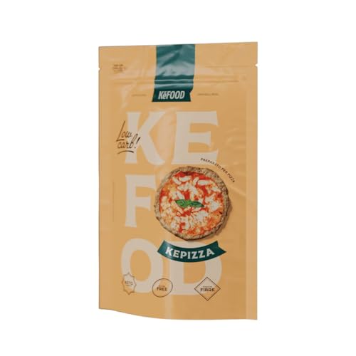 Kefood Kepizza Preparado para Pizza Keto - Base sin gluten y sin lactosa - Rica en proteínas y fibra - Mezcla baja en carbohidratos con harina de almendras - 2 pizzas (188 g)