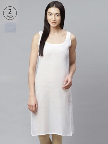 Image of Ada Womens Terivoile Cotton Suit Full Slip /Camisole (Pack of 2) A301831