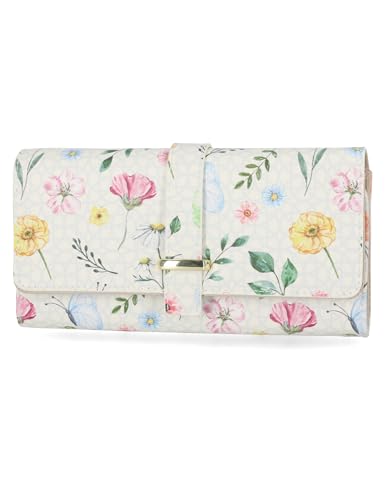 Mundi File Master Wallet for Women RFID Blocking Clutch Organizer Bifold Vegan Leather Purse with Coin Pocket Card Holder Phone Case Checkbook Wallet for Travel Bridgehampton Garden