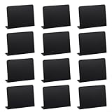 Startbuymore Decorative Swags, Mini Desktop Sign Price Tag Holder Matt Black 12 Pcs 100 * 75Mm
