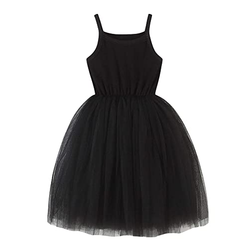 imKutie Baby Girl Tutu Dress Toddler Kids Sleeveless Fluffy Tulle Princess Dresses for 0-7Years Black