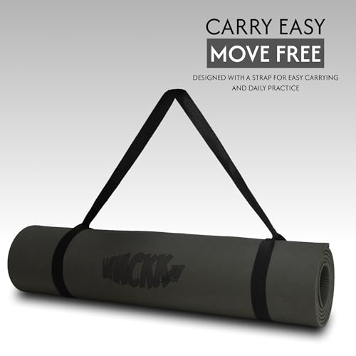 Image of Whackk TPE Laser Engraved Position Marking Yoga Mat|Pink & Purple Dual Colour|6 mm TPE Non-Slip Mat with Carry Strap|Lightweight & Eco-Friendly Non Toxic I Exercise and Fitness (Gray, 6mm)