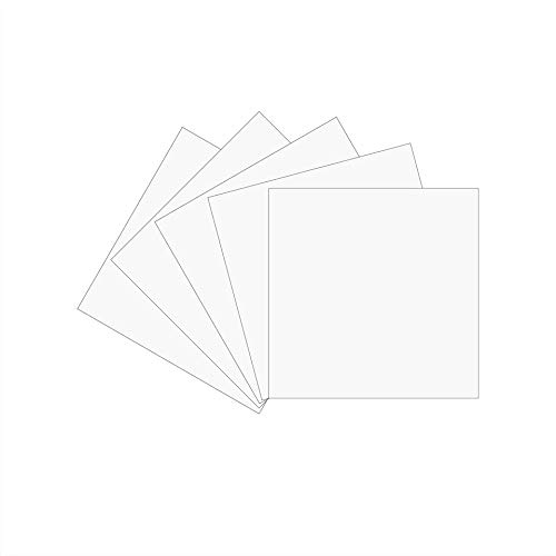 12" x 12" Permanent Vinyl Oracle 651, 5 Packs Glossy White Indoor, Outdoor Adhesive-Backed Vinyl in Glossy Finish for Silhouette and Cricut to Make Monograms Stickers Decals and Signs (Glossy White)