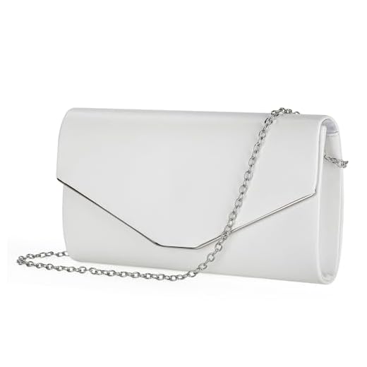 BAIGIO Bolsos Fiesta Sobre para Mujeres, Elegante Clutch Monedero del Banquete de Boda,Bolso Bandolera Mujer Boda Invitada,Handbag para Prom/Fiesta Boda Exterior/Cumpleaños (B-Blanco)