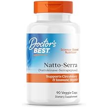 Doctors Best Natto Serra for Men & Women - Nattokinase and Serrapeptase Enzyme Supplement, Caps for Circulatory & Immune Health Support, Optimal Digestive Absorption, Non GMO, Vegan - 90 Veg Capsules