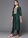 Varanga Thread Embroidered Kurta Paired With Straight Pant And Digital Printed Dupatta Green