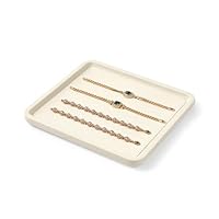 Papten Jewellery Display Tray Jewellery Organizer Flat Tray for Bracelets,Necklace,Watch Sunglasses(M,Beige)