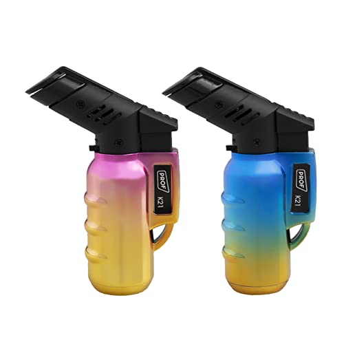 Soplete De Cocina, Encendedor Mechero Soplete Butano, Recargable Mini Culinario Soplete con Llama Ajustable para barbacóa Brulée Crema Cámping (Gas precargado), Pack x2