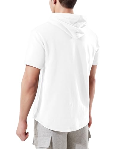 Ohoo Mens French Terry Hoodie Pullover Short Sleeve Lightweight Super Soft Hooded Sweatshirt3
