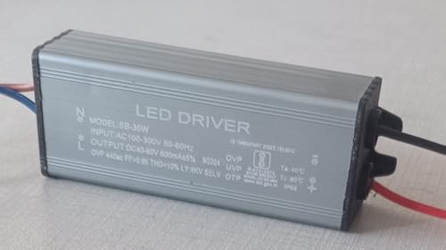 Image of 2 Quantity | 36Watt 600mA Led Driver | For Street /Flood Light Repairing | BIS Approved | IP65 Waterproof (Pack of 2)