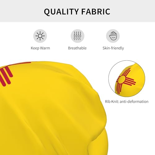 Flag of New Mexico Children Hip Hop Knitted Hat Kids Elastic Leisure Knit Cap Warm Sleep Beanies Black3