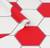 WPE® Red Football Themed Wallpaper for Football Fans, United/Arsenal/Liverpool Any Red Team, Perfect Wallpaper for Real Footy Fan