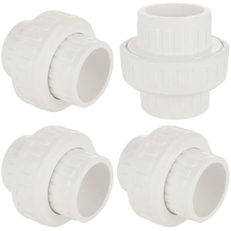 محول تركيب أنبوب توصيل Pvc مقاس 2 بوصة من 4 قطع، حلقة O من Epdm، مقبس إلى مقبس، أبيض