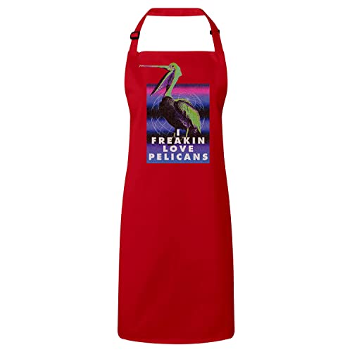Tablier de cuisine rouge pelican pour cuisiner avec humour et style lors de vos repas entre amis
