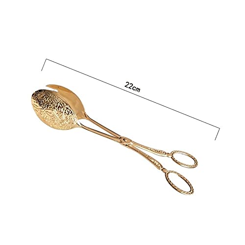Pinces de Cuisine Pince à Aliments Plaqué Or Snack Cake Clip Salade Pain Pâtisserie Pince Cuisson Barbecue Outil Salade De Fruits Gâteau Clip (A)