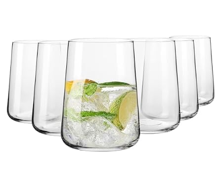 Vasos de cristal de 490 ml con diseño elegante juego de 6 piezas 1