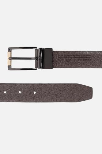 Image of Louis Philippe Men's 100% Italian Leather Dual Tone Zinc Alloy Buckle Formal Reversible Belt