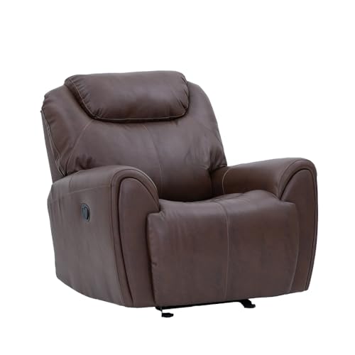 Image of Royaloak Muar Malaysian Leatherette Single Seater Recliner with Rocker | High Backrest | Flared Armrest | Pocket Springs for Extra Comfort | Manual Recliner | Heavy Duty Metal Support