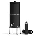 Lixada Gravity-fed Water Filter System, 2.25 Gallon Stainless Steel Countertop System with 2 Filters, 3-Stage 0.01?m Ultra-Filtration for Reduce Chlorine in Camping, RVing, Emergencies, Home