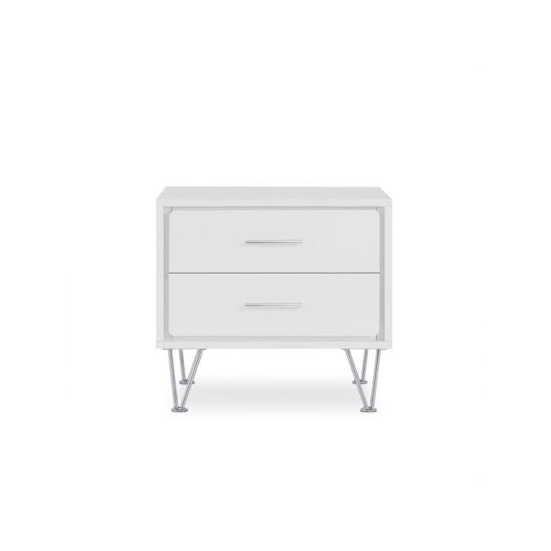 BOWERY HILL 2 Drawer Wooden End Tablle Nightstand in White