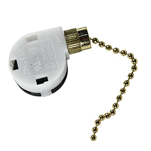 Image of HQRP Ceiling Fan Pull Chain 3-Speed 4-Wire Control Switch Compatible with Westinghouse Ceiling Fan, Function L-1-2-3, L-2-3, L-1-3, L-1-2 + HQRP Coaster