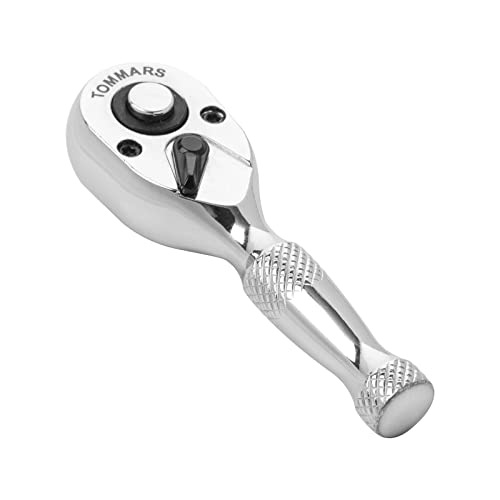 Image of TOMMARS 1 /4 inch Drive Stubby Ratchet Socket Wrench Mechanic Hand Tool