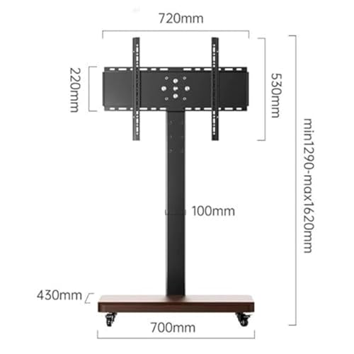 Soporte móvil para TV de piso con ruedas para pantallas LED de 32-70 pulgadas miniatura 2