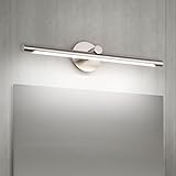 JUSHENG Picture Light Hardwired 24.21'' Inch, Above Picture Lights for Paintings Brushed Nickel, Full Metal Gallery Wall Light Art Lighting 6000K Cool White 12W 110V AC