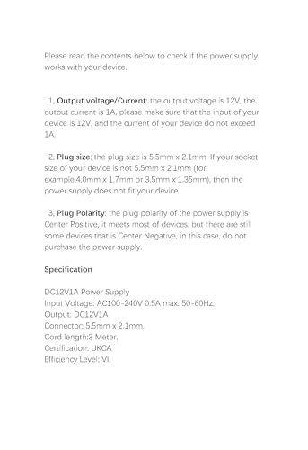 ANLINK 12V 1A/1000mA 3M Extra Long Power Supply Adapter, AC 100-240V to DC 12V 1A 12W Switching Adapter 5.5x2.1mm Wall Plug for LED Strip Lights,Surveillance Cameras,Router and More,UKCA Certified - Image 8