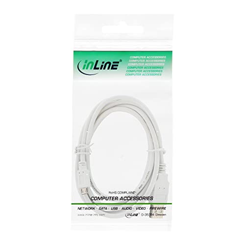 InLine 0.5m USB 2.0 A - Micro B USB A Micro USB B Male 0.5m USB Cable - USB Data Cable (0.5m; USB A; Micro USB B Male, 2.0, Male/White) - Image 3