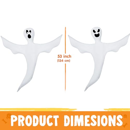 Image of JOYIN Halloween 2 Pcs Tree Wrap Ghost Decoration Outdoor, 53 inch Bendable Flying Ghost for Trees Yard Lawn Garden Prop, Party Supplies, Haunted House Indoor Decor