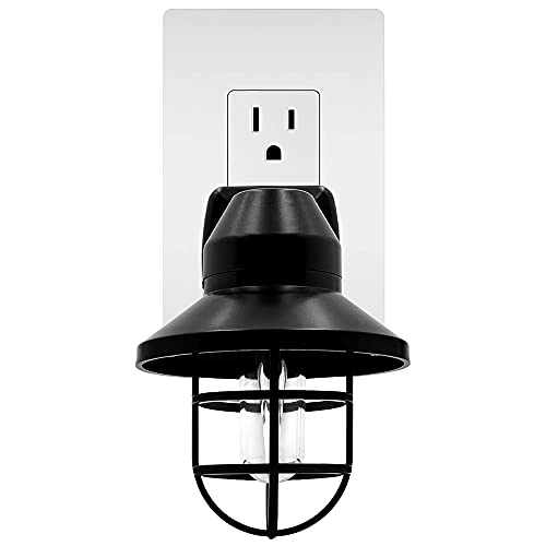 Maxxima Decorative Vintage Led Night Light, Farmhouse Plug-In Night Light, Dusk-To-Dawn Sensor, Rustic, Ideal For Bedrooms, Kitchens, Bathrooms, Warm White 3000K #TOP3