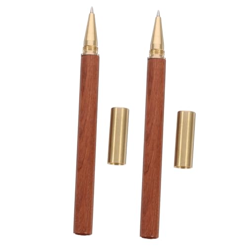 bolígrafo, Bolígrafo, bolígrafo de gel Rollerball tinta Diseño clip madera cobre Punta fina