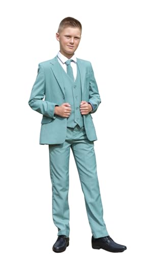 Vivaki Costume de sauge pour garçon, page de mariage, bal de fin d'année, 2 ans à 14 ans, sauge, 12 ans