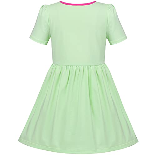 Sunny Fashion Girls Dress Colorful Striped Knitted Cotton Stretch School2