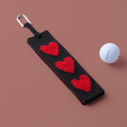 Image of ANDGOLF Pleats Ball Towel, Use to Wash My Ball and Club, Best Choice for Golf Gifts, Embroidered Golf Towels, Clip for Bags /Pants /Skirts, Durable Elastic Band, Colorful Fashion Golf Item (red)